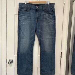 Fidelity Morrison Jeans Blue‎ Wide Barrel Leg Relaxed Fit Whiskered Size 38x29